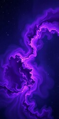 Cosmic swirls of purple gas danced across the galaxy's dark canvas, stars, cosmos