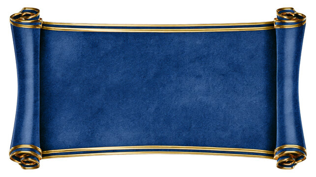 Dark Blue Luxury Quote Card Frame with Gold Trim and Blank Center