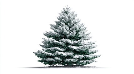 Obraz premium Lone snow dusted pine tree in winter landscape