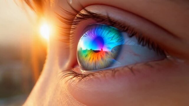 Cybernetic Joy: Rainbow Revealed Through Smart Bionic Eye