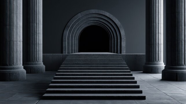 A professional concept illustrating the transition from outdated processes to innovative systems through a metaphorical bridge in a business environment.