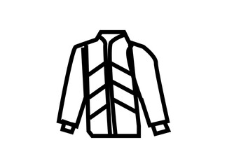 black and white parka jacket fashion outline style icon vector © Rike