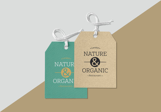 Elegant Restaurant Tags Mockup PSD