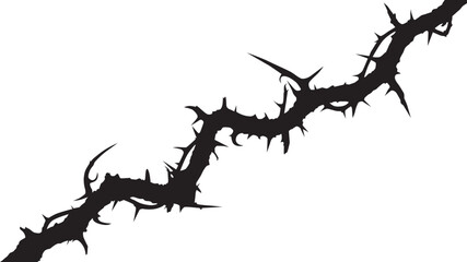 Black silhouette of a thorny branch © MD NUR MIA