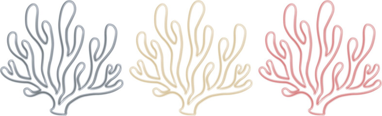 Set of three colorful coral reef illustrations © MD NUR MIA