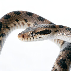 Fototapeta premium close up view of a snake on a white background