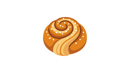 Fototapeta premium Fresh Baked Cinnamon Roll Pastry Vector Illustration