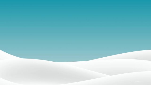 Minimalist Snowy Hills under Blue Sky 4K