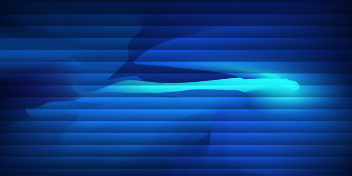 Modern digital vector illustration with blue geometric lines and cyan highlights.