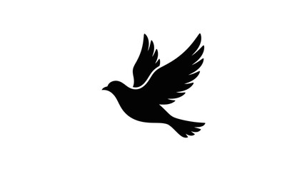 Fototapeta premium Black bird in flight silhouette.
