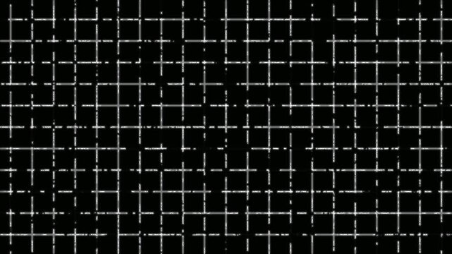 Wireframe perspective grid lines looping. Grid graph pattern moving black screen. Colourful wavy grid background. Graphic lines seamless looping. Neon grid lines with ambient lighting of squares.