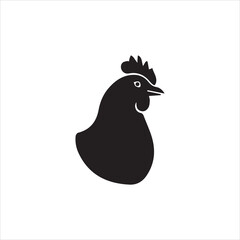 Fototapeta premium Silhouette Hen Head Collection – Farm Livestock Animal Stock Vector Illustration