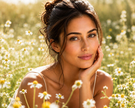 woman with flowers