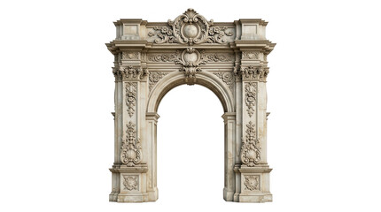 Fototapeta premium Ornate Stone Archway Transparent Background