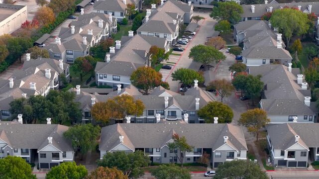 Aerial view of an american suburban apartment complex