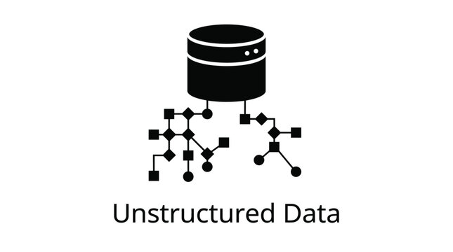 Abstract illustration of unstructured data represented by scattered nodes and connections.