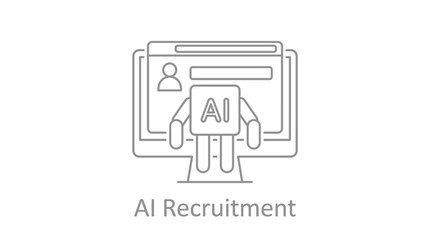 Fototapeta premium Illustration of AI Recruitment Process in Modern Hiring Technology.