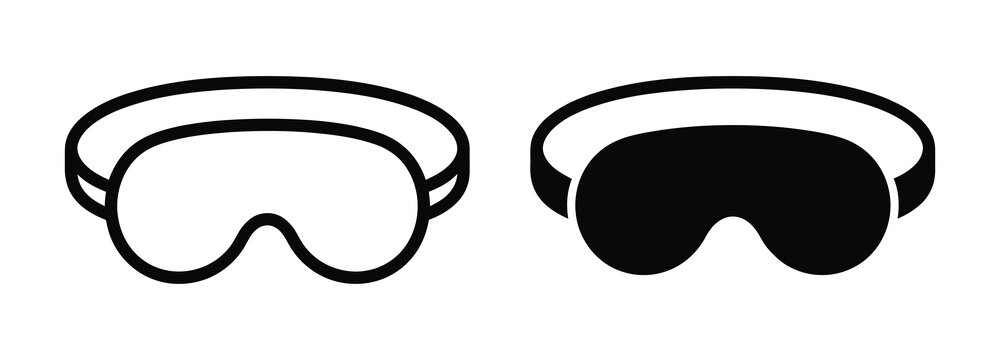 Black and white ski goggles icons Vector