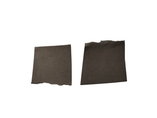 Fototapeta premium Two rectangular pieces of dark brown textured leather material isolated on a plain surface isolated on transparent background