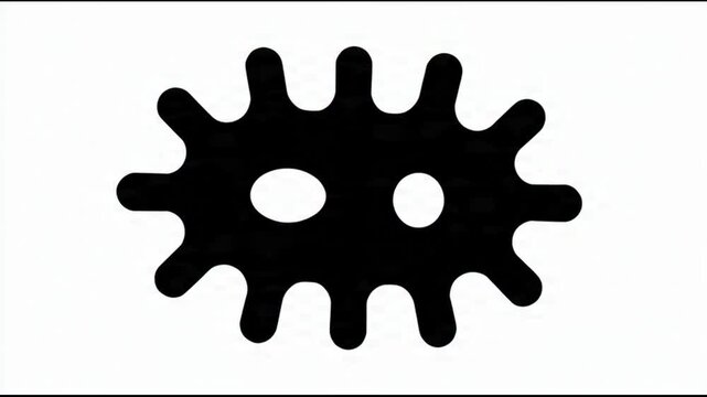Black gear icon on white background.