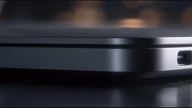Close up of laptop USB ports.