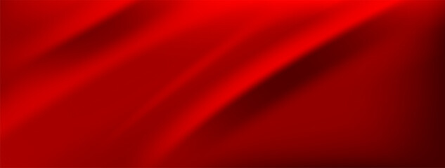 Silk bg red for chinese background with gradient and podium curtain design. Dark abstract texture for pattern backdrop velvet and bright limbo product. Love warm shape for berry dynamic poster © Mariia