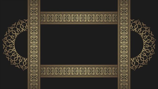vintage gold frame with ornament background video 