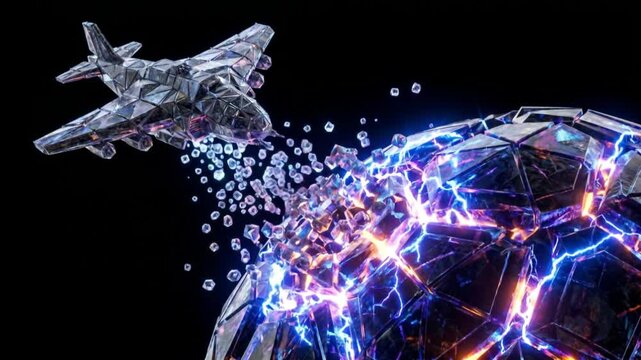 好酸球が脱顆粒により寄生虫の装甲を破壊する黒背景の抽象的な科学CG映像