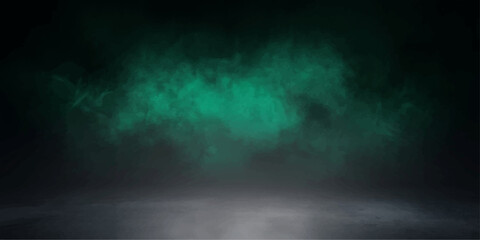 Ethereal wisps of turquoise smoke drift across a dark, moody background, creating an atmospheric and mysterious ambiance. The low-lying mist on the reflective surface adds to the enigmatic effect. © Artova LaLa