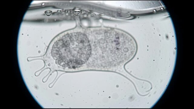 Microscopic view of protozoa organism.