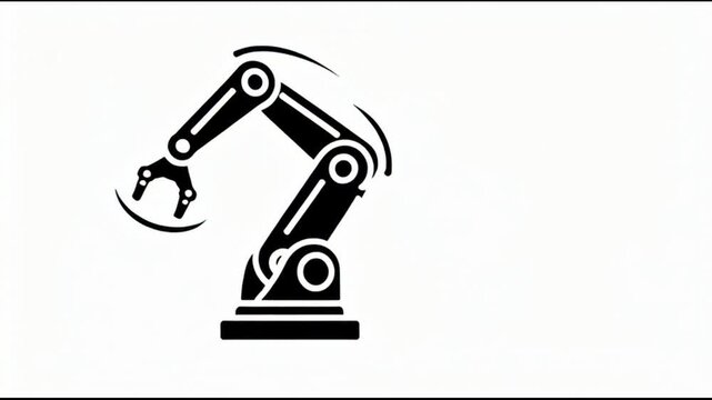 Robotic arm in industrial motion.