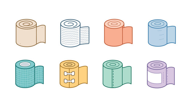Colorful rolls of paper towels.