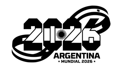Argentina mundial 2026 soccer championship graphic design emblem vector isolated on white background typography illustration © AlviAhmed