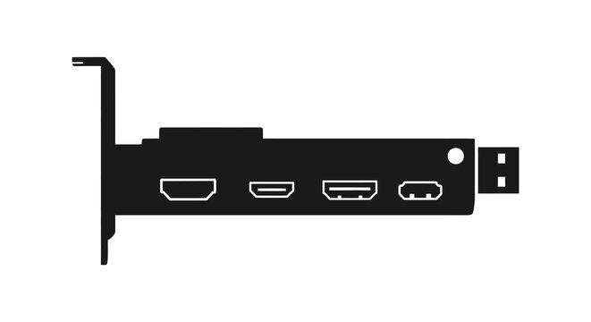 graphics card silhouette on a white background silhouette