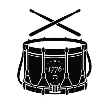 Vintage drum set isolated on white background, musical instrument, percussion, studio lighting, high detail vector illustration