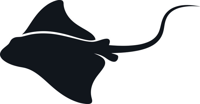 Stingray animal silhouette graphic design with stingray