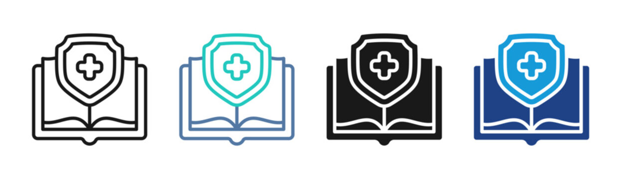 Medical Guide icon set multiple style collection