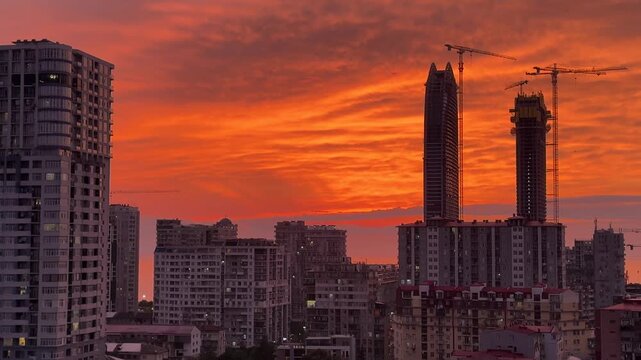 sunset in chicago