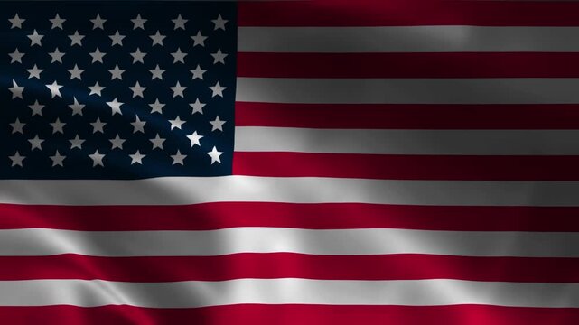 USA American Flag Waving Motion Video Loop with Realistic Silk Fabric Animation