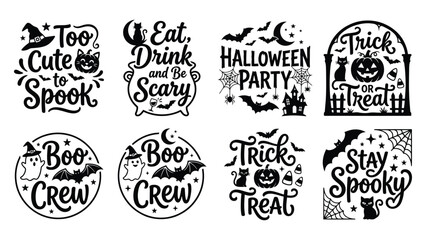 Obraz premium Halloween Quote Bundle with Vintage Spooky Typography Design Collection