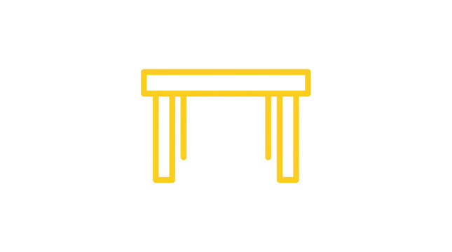 Simple yellow table icon graphic.