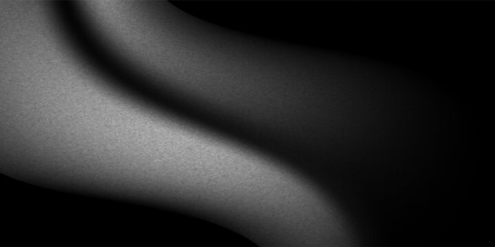 Black white dark gray silvery abstract background. Color gradient. Wave. Rough grain grainy grungy noise dust. Brushed matte shimmery blur. Light. Metallic steel metal effect. Design.
