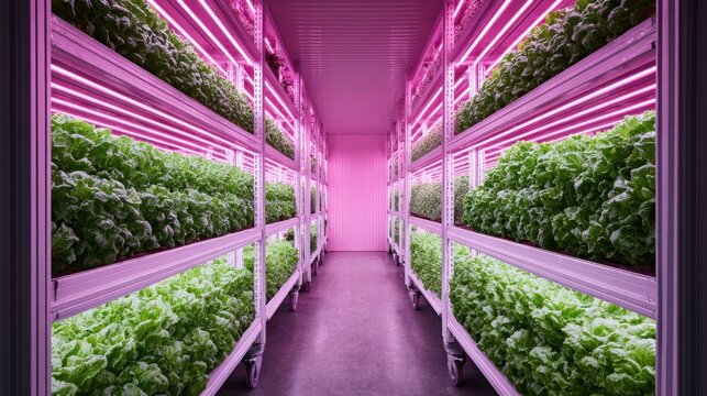Innovative indoor farming system with vibrant plant growth