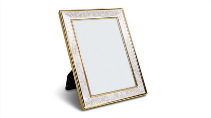 Fototapeta premium Detailed golden frame showcasing a blank space for photos