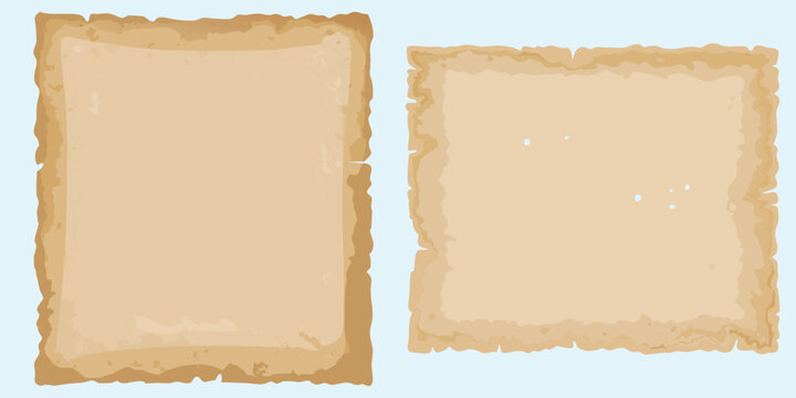 Pair of worn and ripped old paper or parchment textures, excellent for pirate maps or western wanted posters.