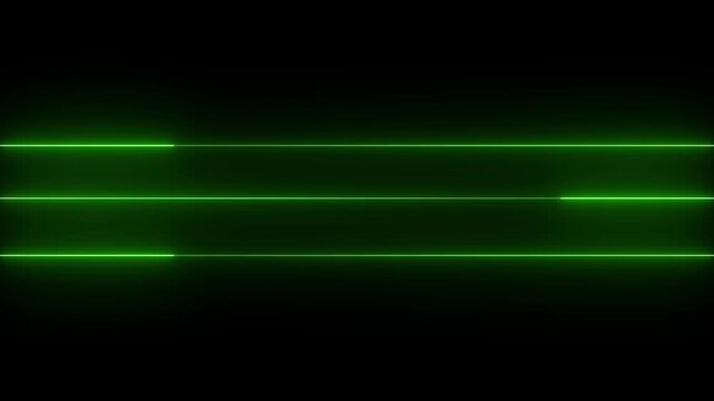 Straight neon green color  lazier line  black background 4k video
