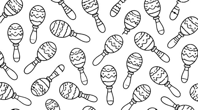 Black and white maracas pattern design.