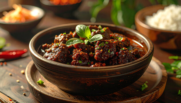 Delicious food dish culinary presentation
