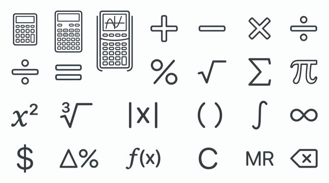 Mathematics symbols on calculators.