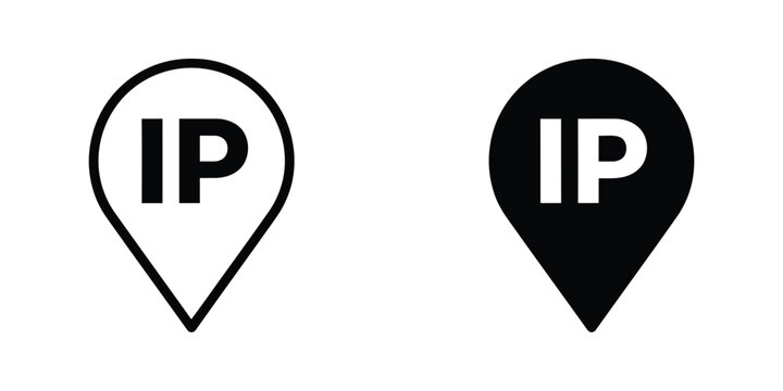 Intellectual Property IP Map Pin Icons Set for Legal and Copyright Protection Concepts